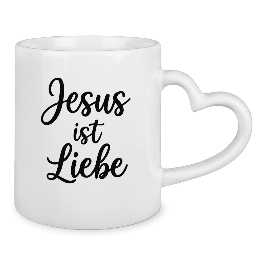 Tasse mit Herzhenkel Jesus Liebe