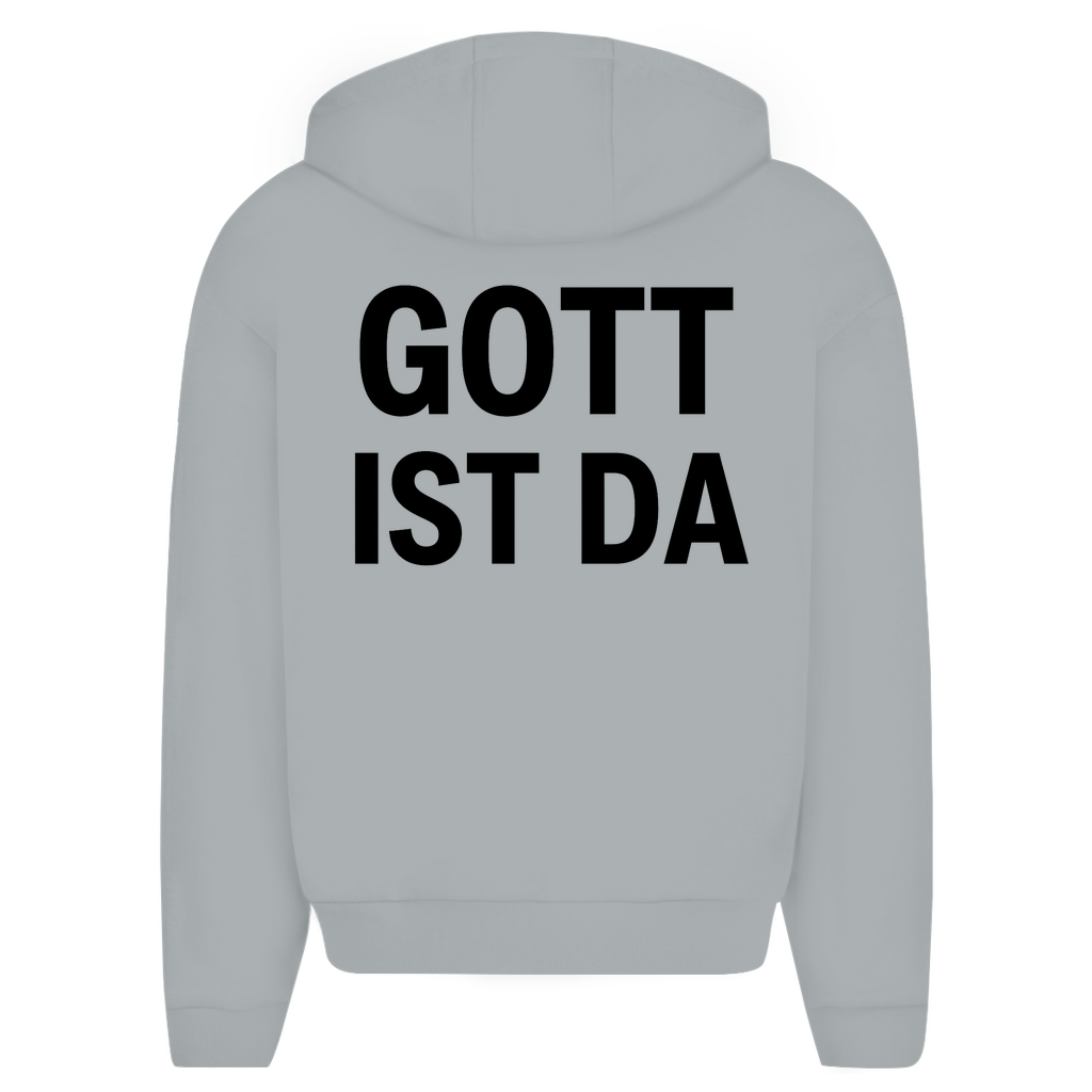 Herren Oversize Zipper Hoodie Gott ist da