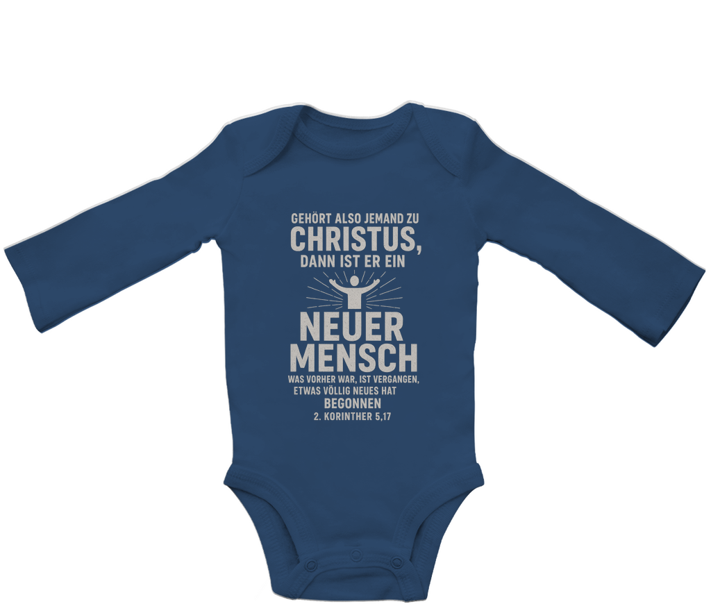 Baby Bio Bodysuite Langarm Neuer Mensch in Christus