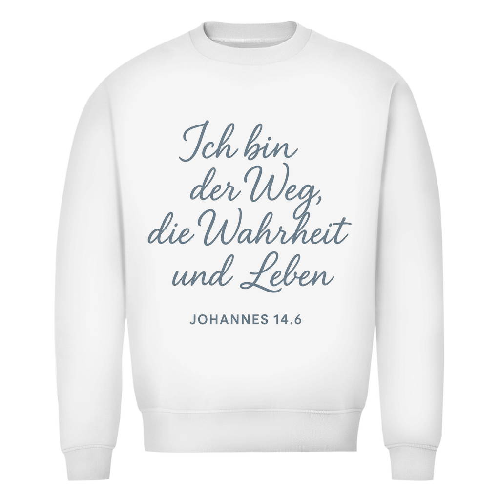 Herren Premium Bio Sweatshirt Weg,Wahrheit,Leben