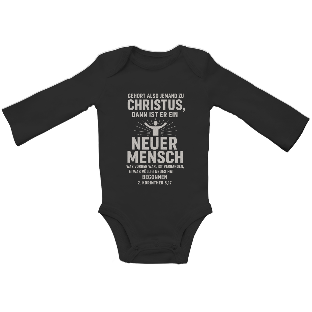 Baby Bio Bodysuite Langarm Neuer Mensch in Christus