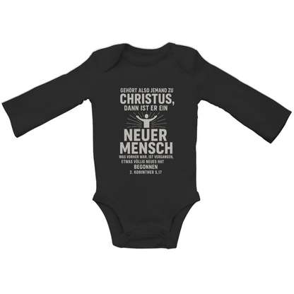 Baby Bio Bodysuite Langarm Neuer Mensch in Christus