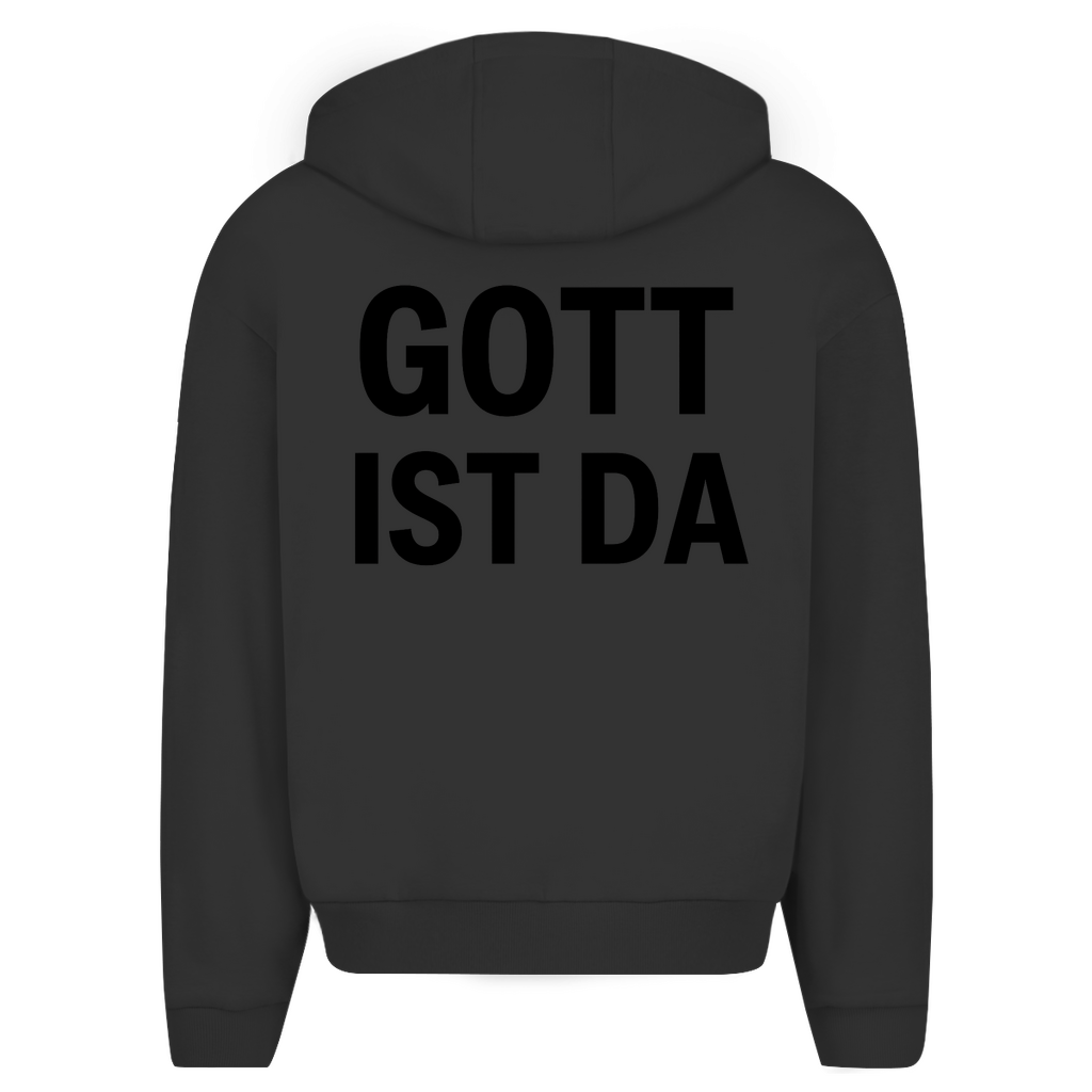 Herren Oversize Zipper Hoodie Gott ist da