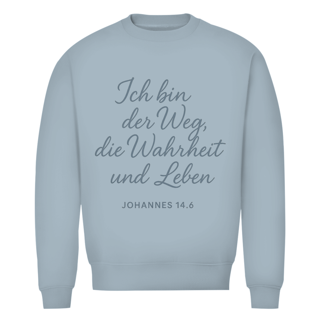 Herren Premium Bio Sweatshirt Weg,Wahrheit,Leben