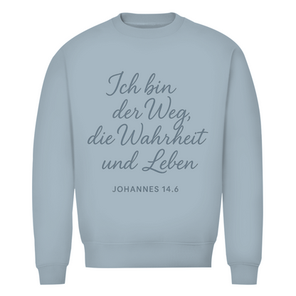 Herren Premium Bio Sweatshirt Weg,Wahrheit,Leben