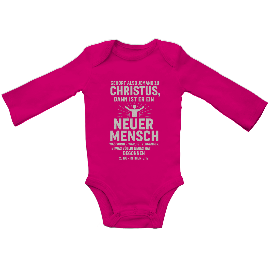 Baby Bio Bodysuite Langarm Neuer Mensch in Christus