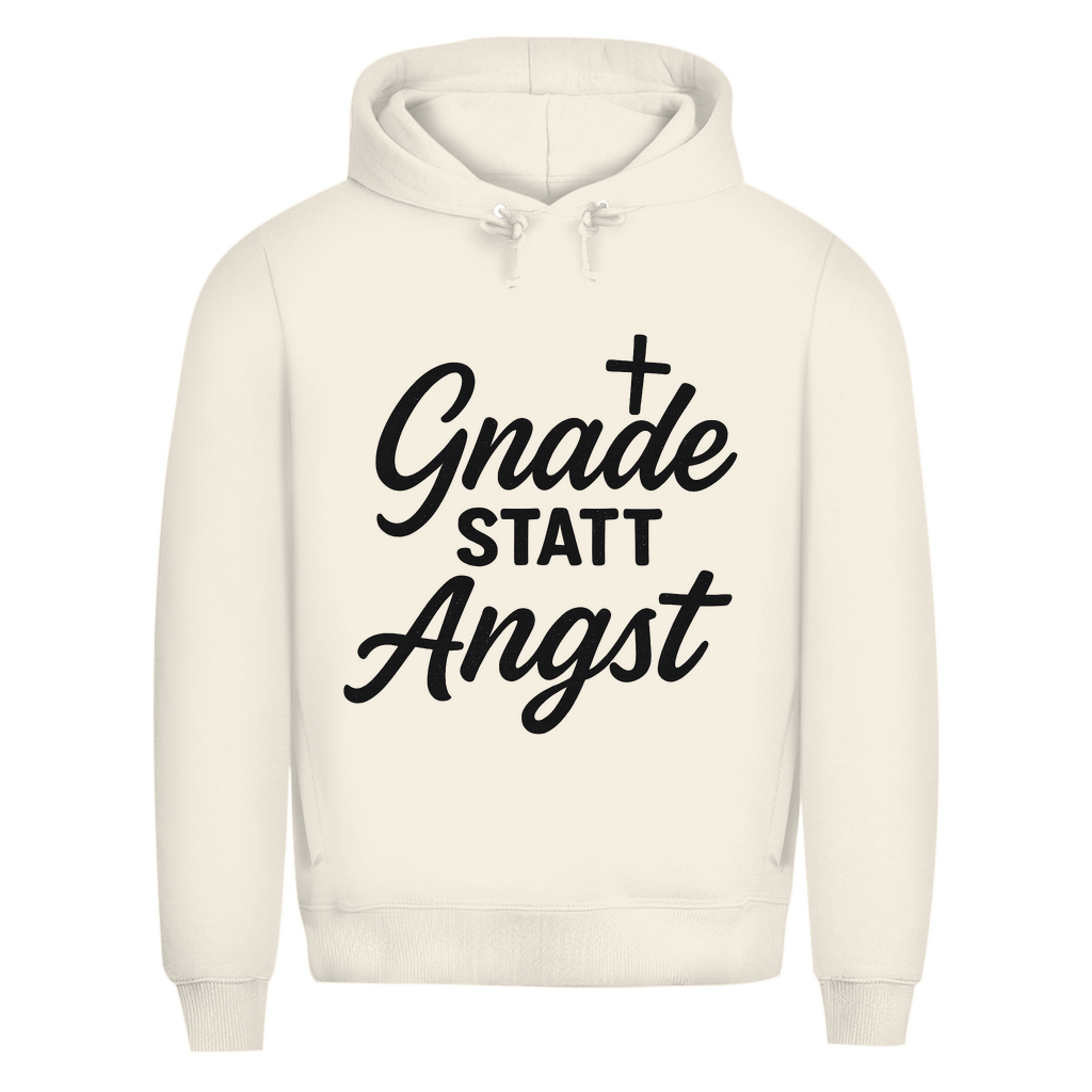 Herren Premium Bio Hoodie Gnade statt Angst