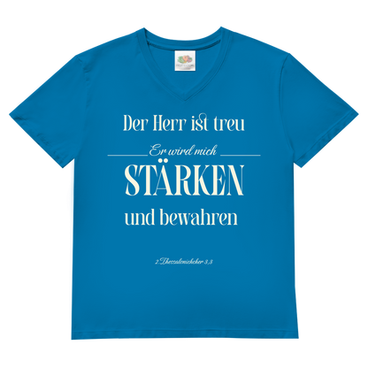 Herren Basic V-Neck T-Shirt er wird mich stärken