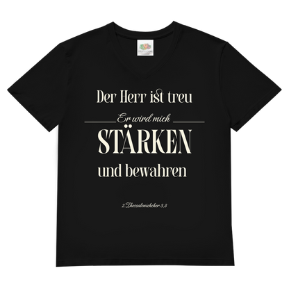 Herren Basic V-Neck T-Shirt er wird mich stärken