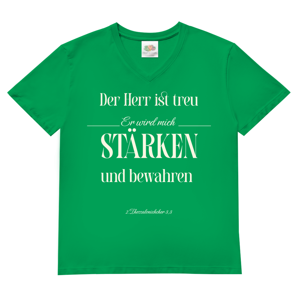 Herren Basic V-Neck T-Shirt er wird mich stärken