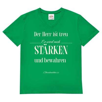 Herren Basic V-Neck T-Shirt er wird mich stärken