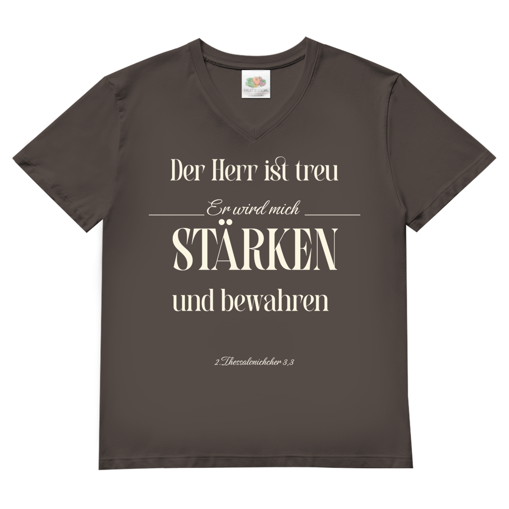 Herren Basic V-Neck T-Shirt er wird mich stärken