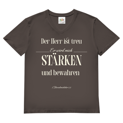 Herren Basic V-Neck T-Shirt er wird mich stärken
