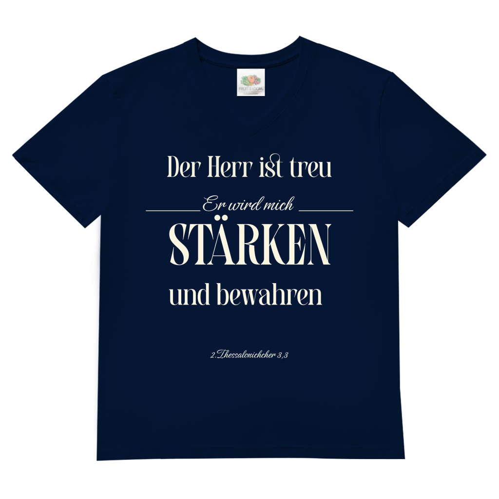 Herren Basic V-Neck T-Shirt er wird mich stärken