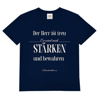 Herren Basic V-Neck T-Shirt er wird mich stärken