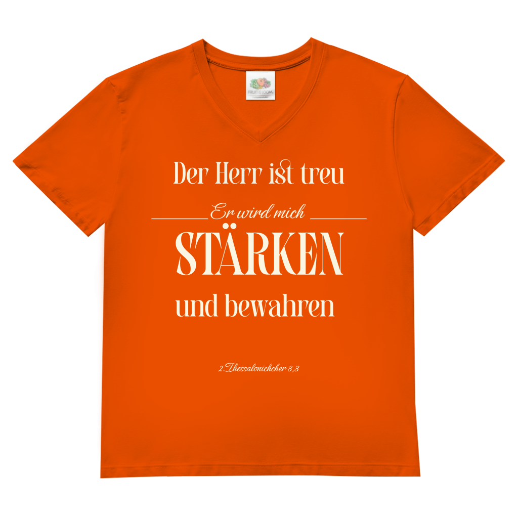 Herren Basic V-Neck T-Shirt er wird mich stärken