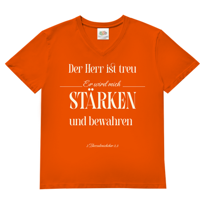 Herren Basic V-Neck T-Shirt er wird mich stärken