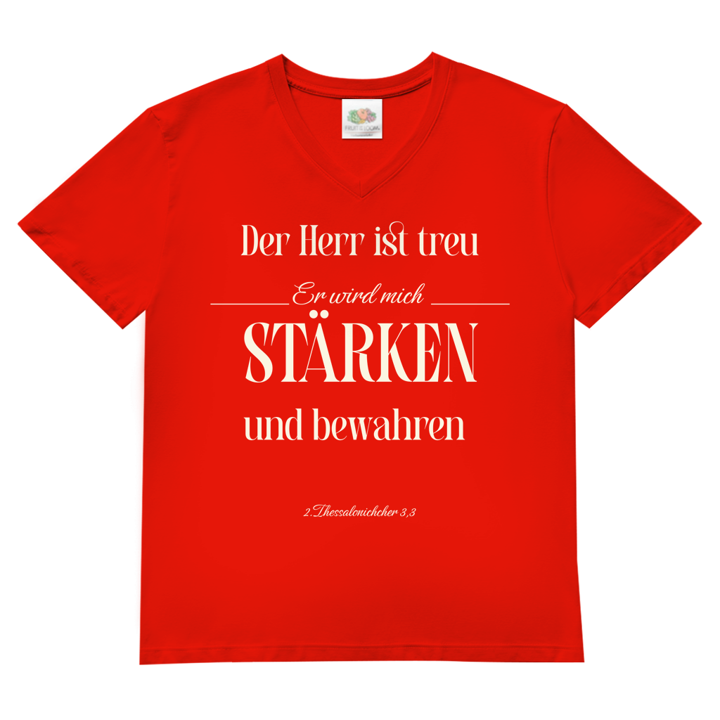 Herren Basic V-Neck T-Shirt er wird mich stärken