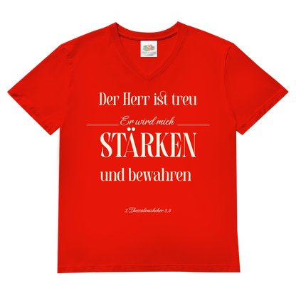 Herren Basic V-Neck T-Shirt er wird mich stärken