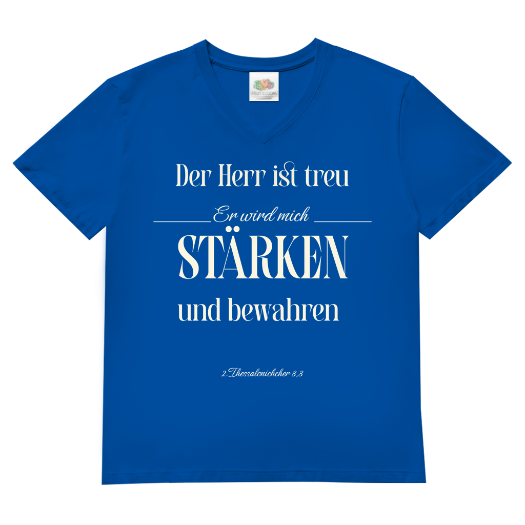 Herren Basic V-Neck T-Shirt er wird mich stärken