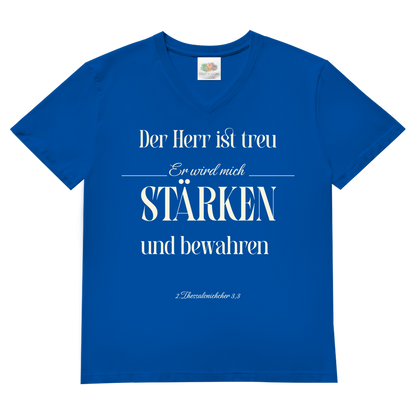 Herren Basic V-Neck T-Shirt er wird mich stärken