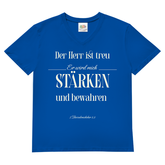 Herren Basic V-Neck T-Shirt er wird mich stärken
