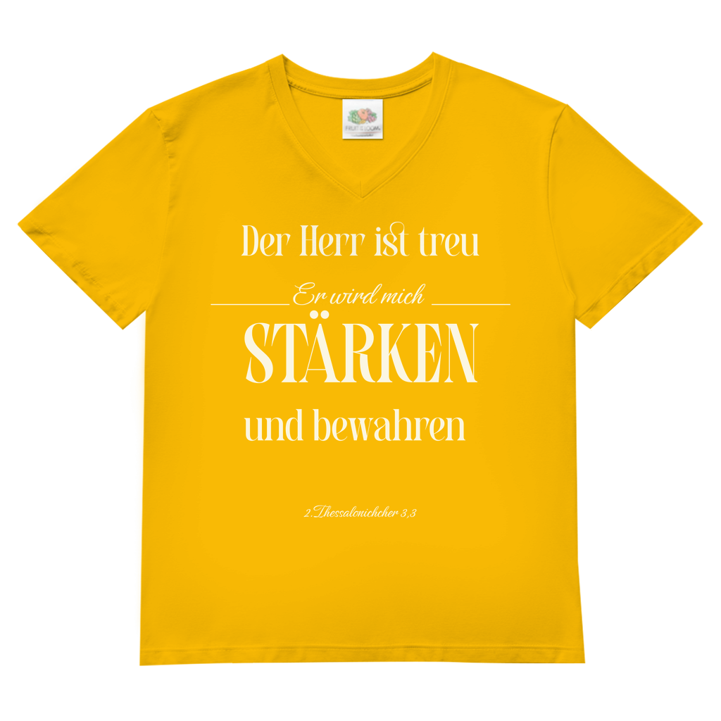 Herren Basic V-Neck T-Shirt er wird mich stärken