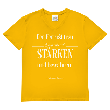 Herren Basic V-Neck T-Shirt er wird mich stärken