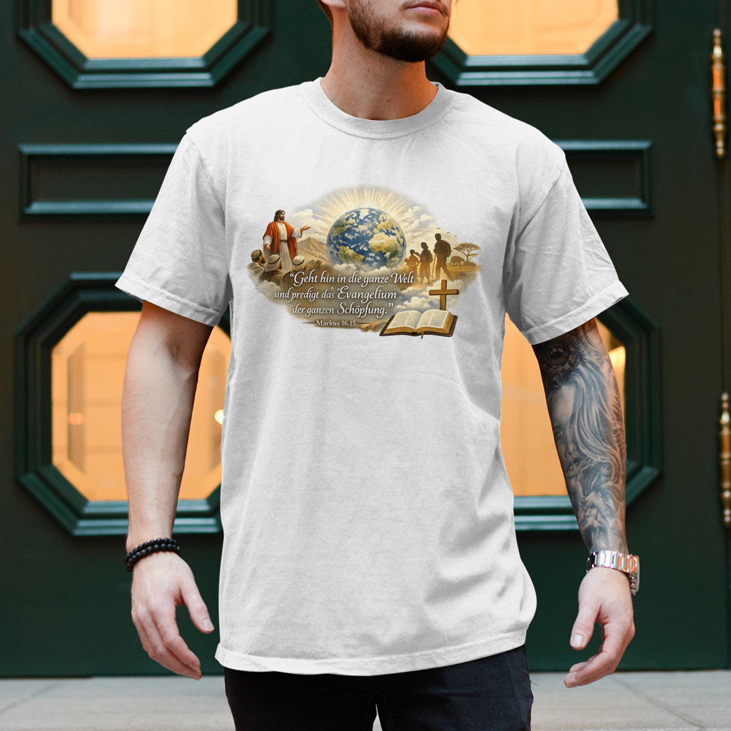 Herren T-Shirt Predigen in der Welt