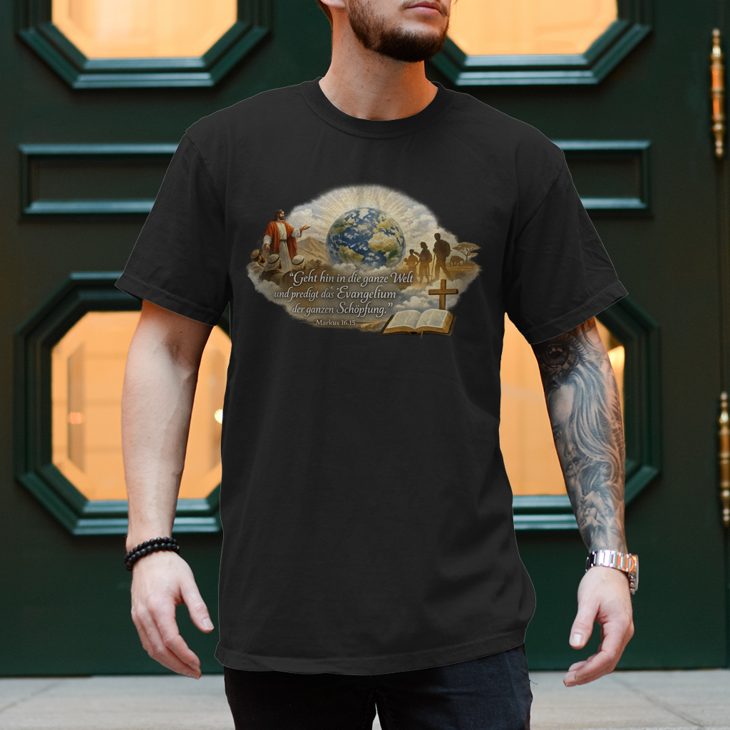 Herren T-Shirt Predigen in der Welt