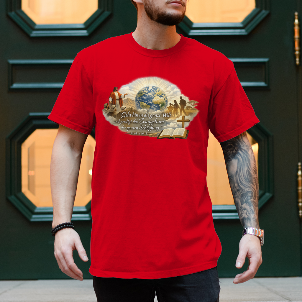 Herren T-Shirt Predigen in der Welt
