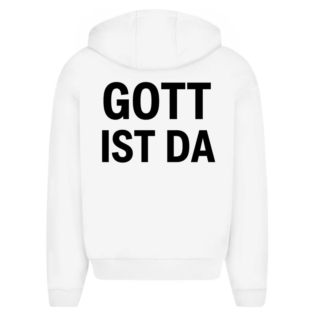 Herren Oversize Zipper Hoodie Gott ist da