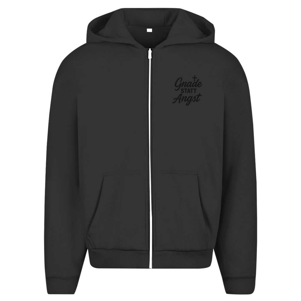 Herren Oversize Zipper Hoodie Gnade statt Angst