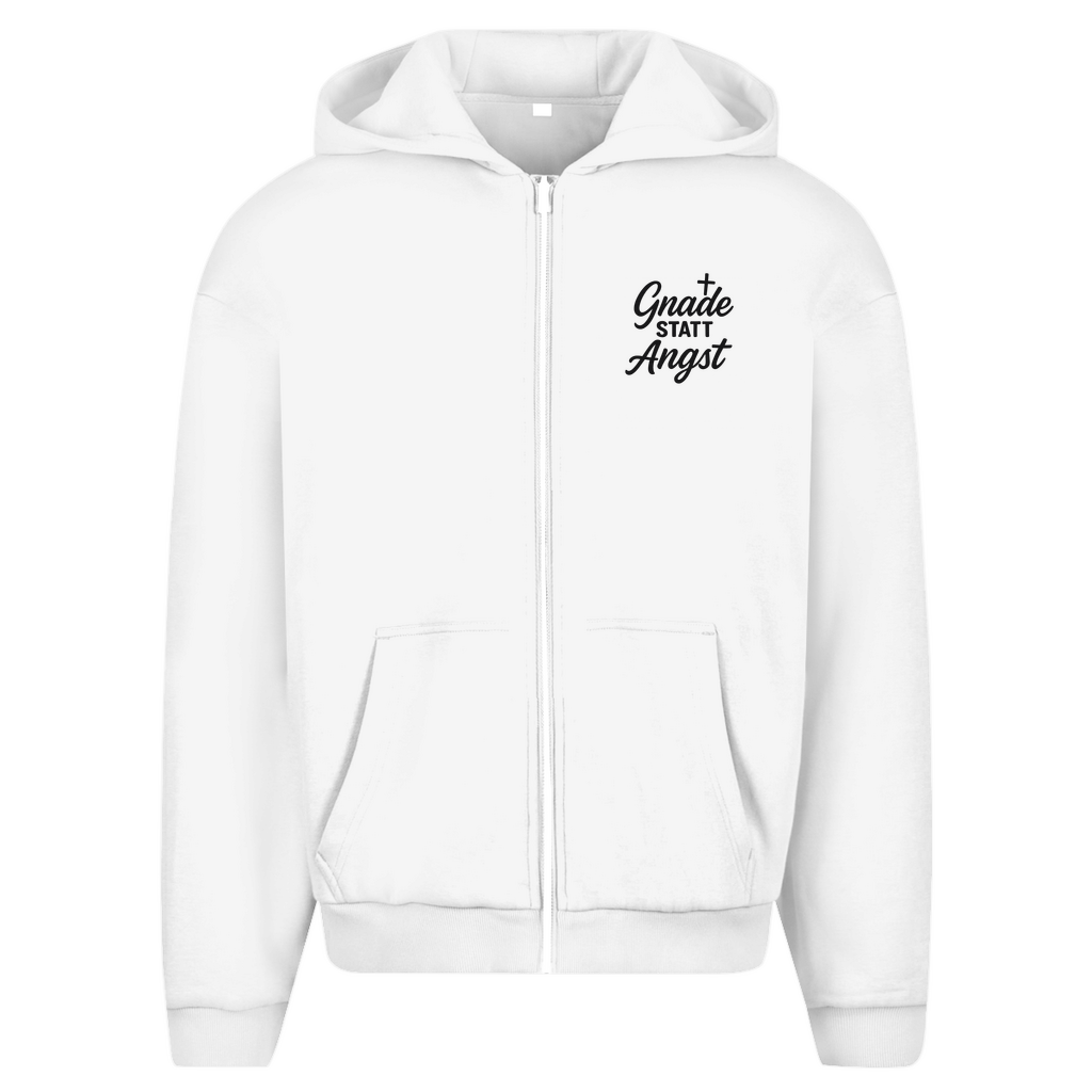 Herren Oversize Zipper Hoodie Gnade statt Angst