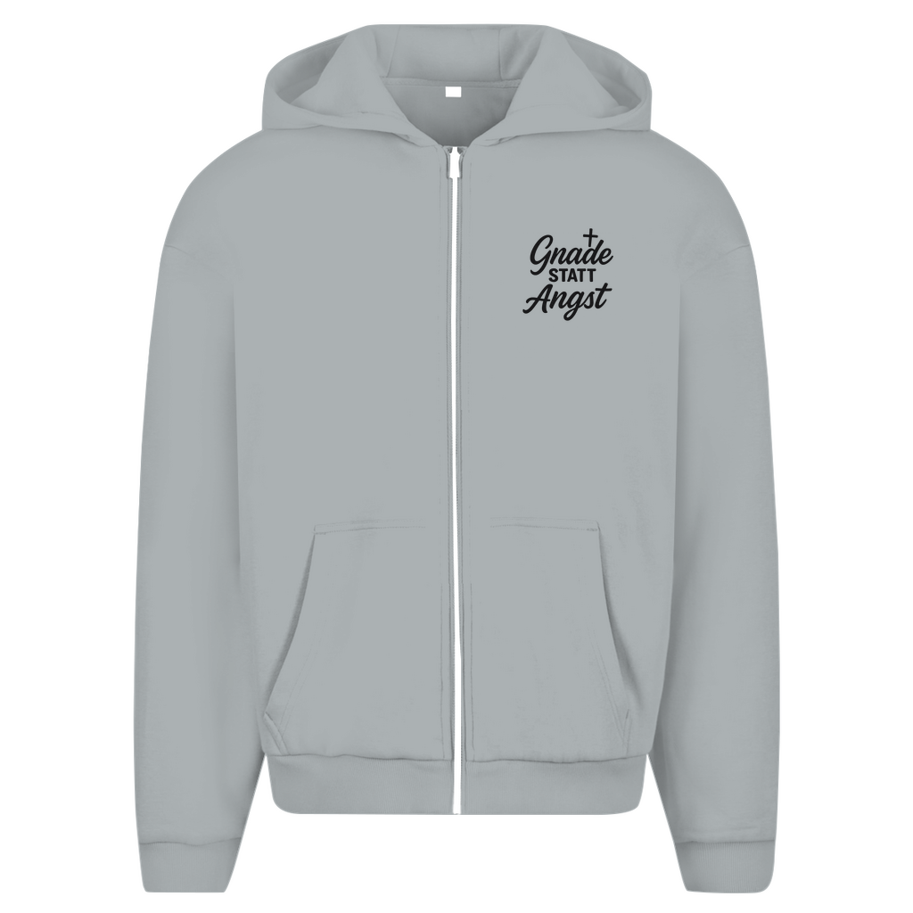 Herren Oversize Zipper Hoodie Gnade statt Angst