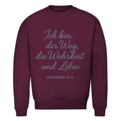 Herren Premium Bio Sweatshirt Weg,Wahrheit,Leben