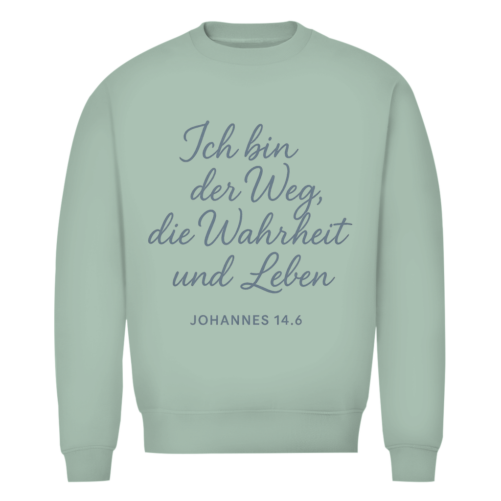 Herren Premium Bio Sweatshirt Weg,Wahrheit,Leben
