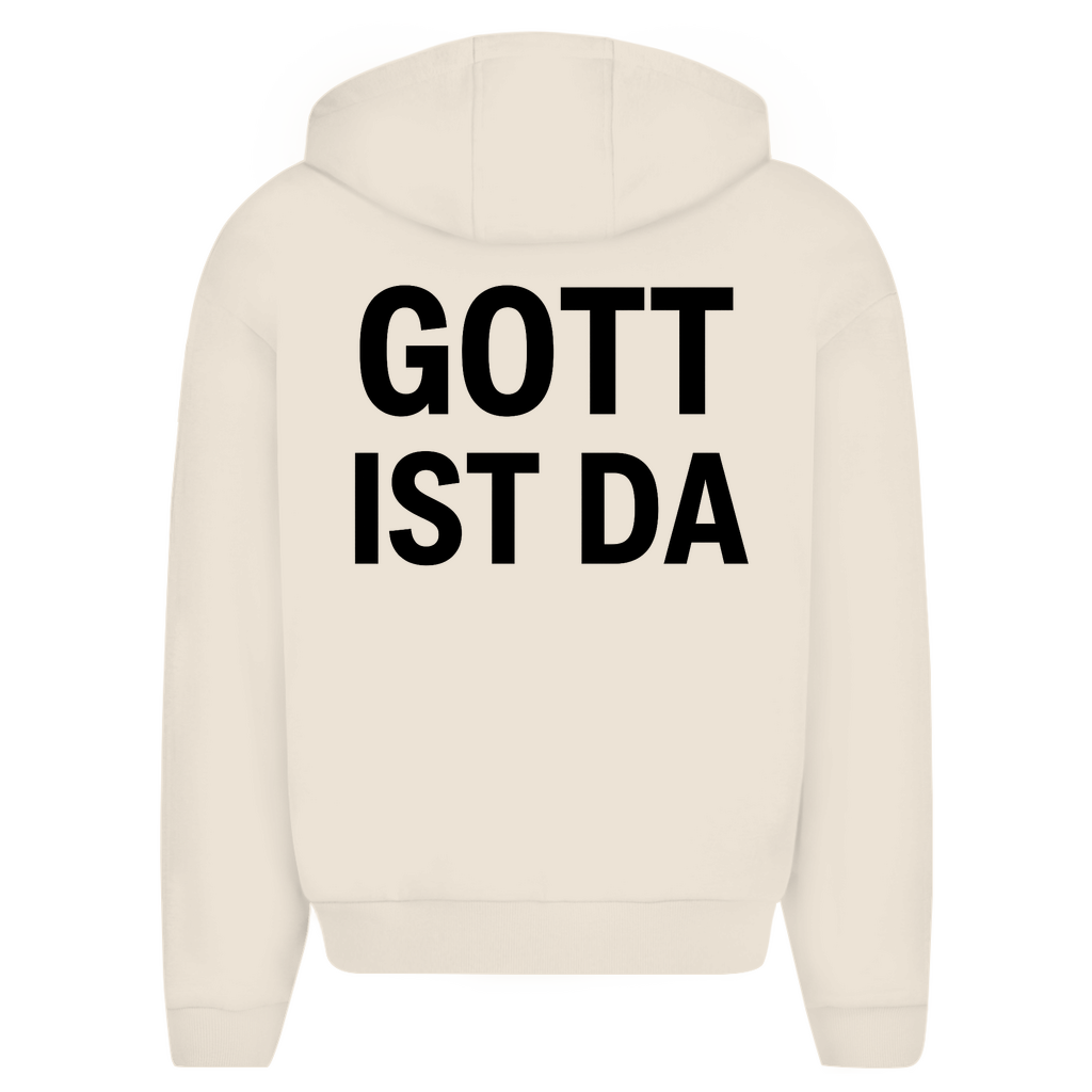 Herren Oversize Zipper Hoodie Gott ist da