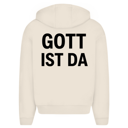 Herren Oversize Zipper Hoodie Gott ist da