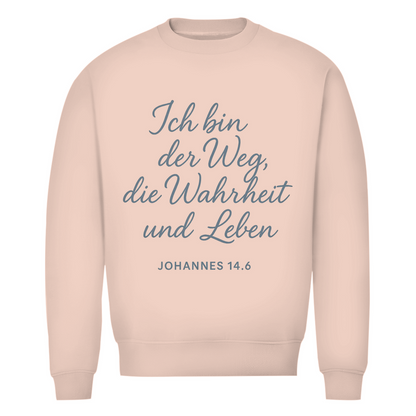 Herren Premium Bio Sweatshirt Weg,Wahrheit,Leben