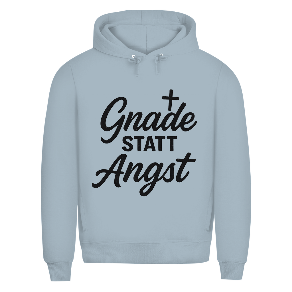 Herren Premium Bio Hoodie Gnade statt Angst