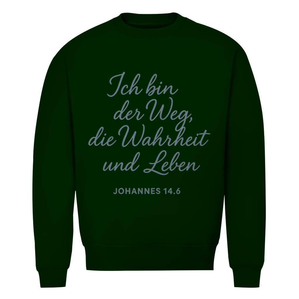 Herren Premium Bio Sweatshirt Weg,Wahrheit,Leben
