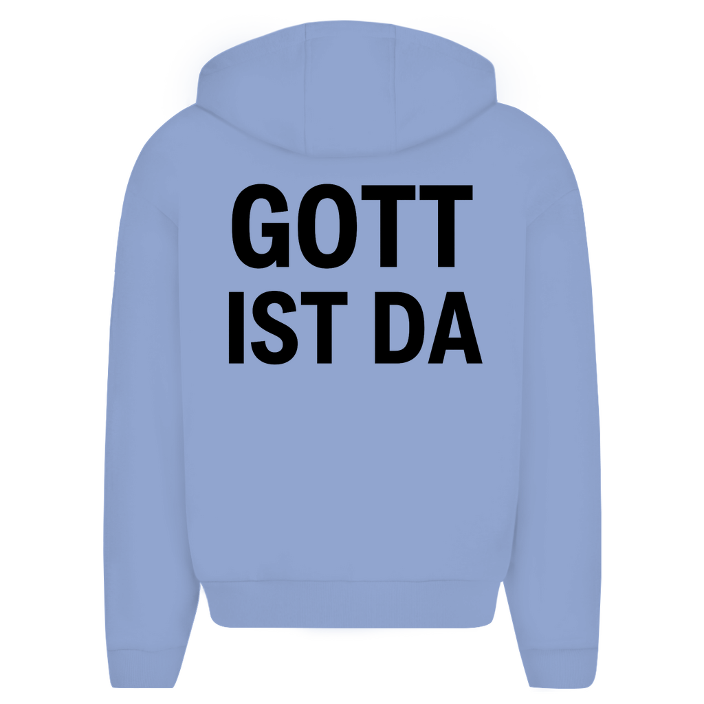 Herren Oversize Zipper Hoodie Gott ist da