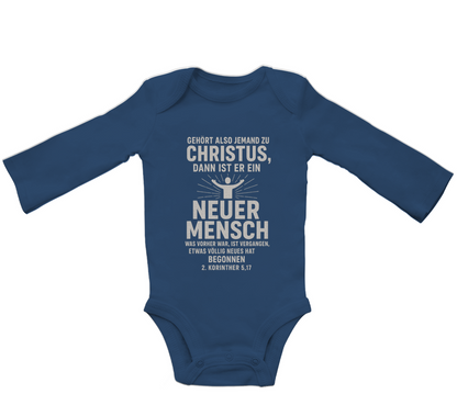 Baby Bio Bodysuite Langarm Neuer Mensch in Christus