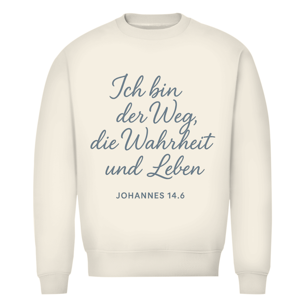 Herren Premium Bio Sweatshirt Weg,Wahrheit,Leben