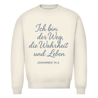 Herren Premium Bio Sweatshirt Weg,Wahrheit,Leben