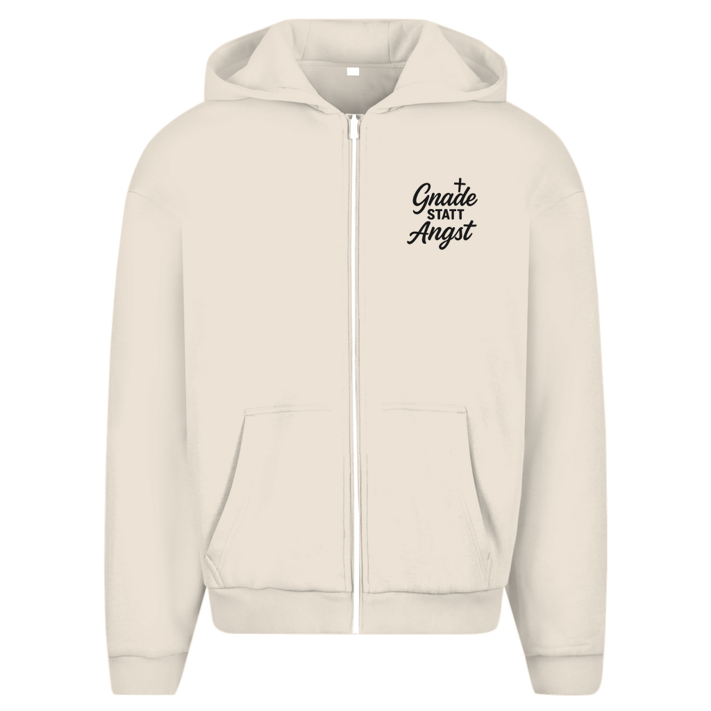 Herren Oversize Zipper Hoodie Gnade statt Angst