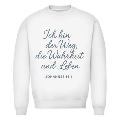 Herren Premium Bio Sweatshirt Weg,Wahrheit,Leben