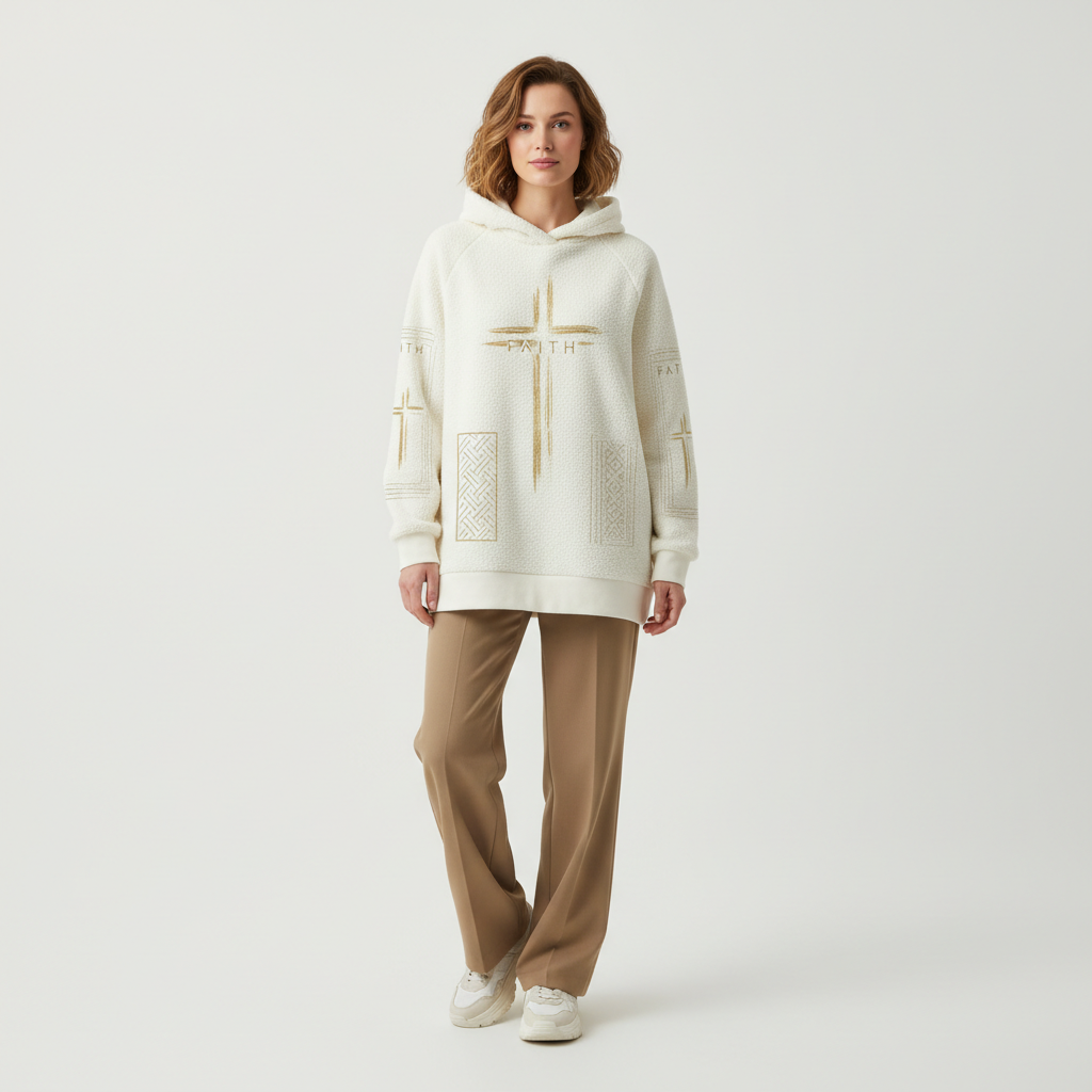 Frau mit modernem Hoodie